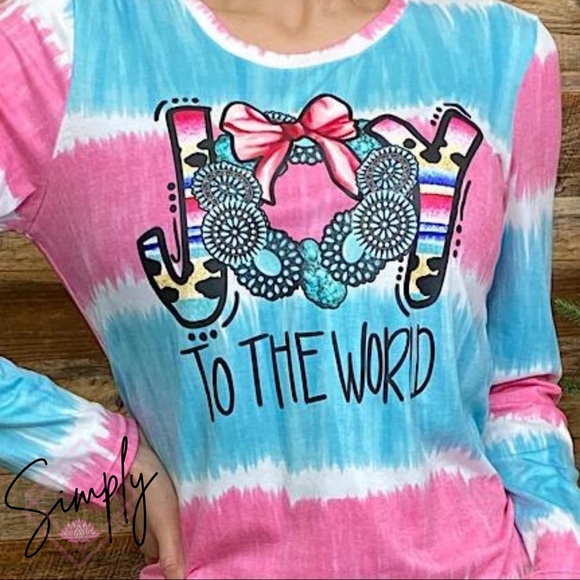 C̺͆L̺͆E̺͆A̺͆R̺͆A̺͆N̺͆C̺͆E̺͆ Tie Dye Joy To The World Top - Picture 2 of 2
